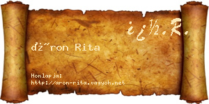 Áron Rita névjegykártya