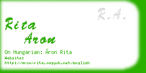 rita aron business card