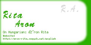 rita aron business card